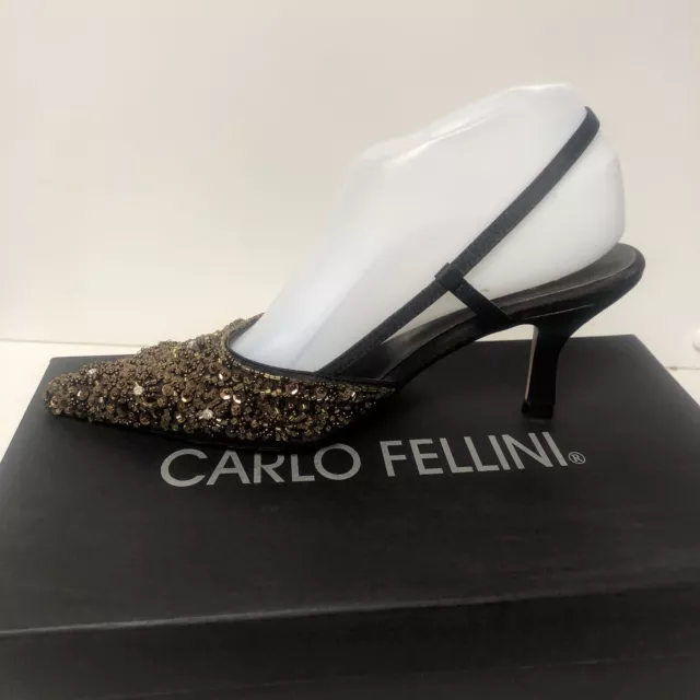 Carlo Fellini Sofia women's nightlife sequins slingback shoes brown US Sizes