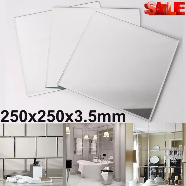 6/10/20x Square Mirrored Bevelled Wall Tile Mirror Bricks 25x25cm for Home Decor