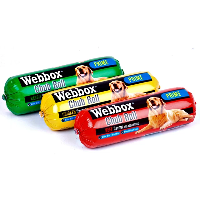 BULK - Webbox Chub Rolls Wet Moist Dog Food ( 12 or 24 x 800g) 3 x Flavours