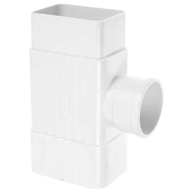 Gutter Y-Connector Square Diverter Accessories – Downspout Extension Adapter, 5x8cm White, Aluminum Alloy, Tool-Free Installation