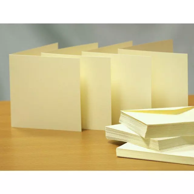 Card Craft Blank Ivory 3x3 4x4 5x5 6x6 7x7 225 gsm Cards & Envelopes