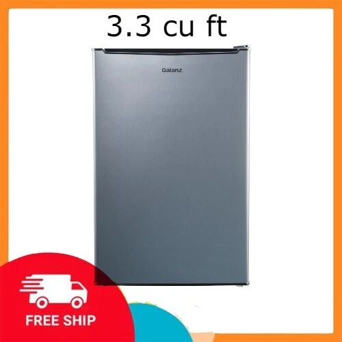 GALANZ 3.3 CU ft One Door Mini Fridge, Estar, Stainless Steel Look 115