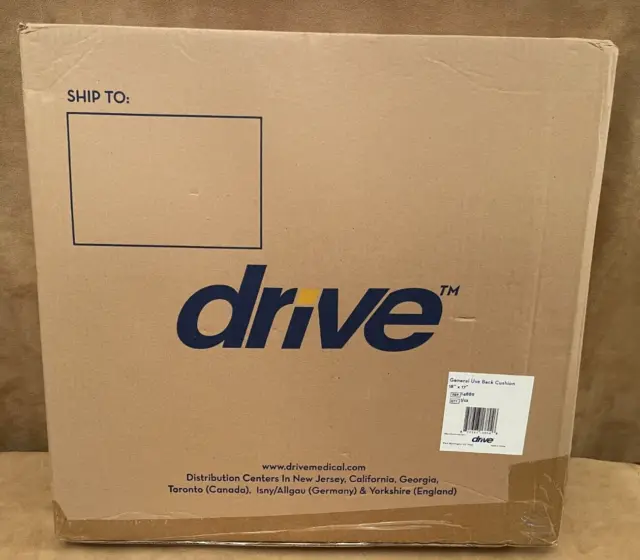 Drive Medical 14889 General Use Wheelchair Back Cushion Lumbar Support 18" x 17"