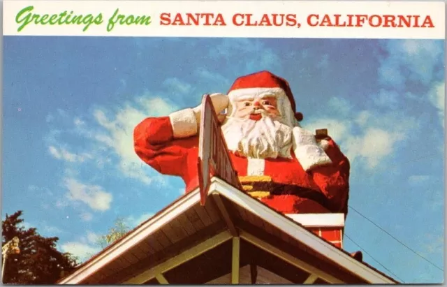 Vintage 1960s SANTA CLAUS (Carpinteria) California Postcard Highway 101 Roadside