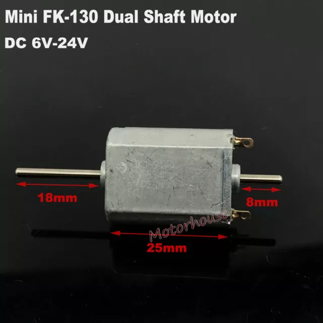 Mini FF-130 DC 12V 18V 24V High Speed Micro Electric Motor Dual 2mm shaft Axis