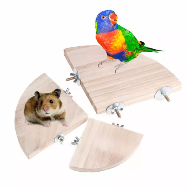 Pet Bird Parrot Wooden Platform Stand Rack Hang Toy Hamster Perches Birds Supply