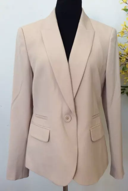 Nine West Women’s Cream 100% Polyester Blazer Jacket Size 12 EUC! $129
