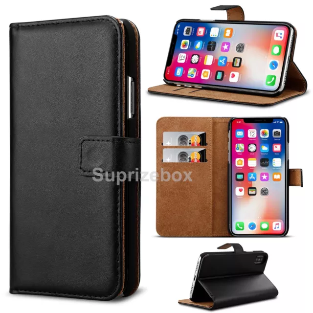 Case For Apple iPhone  XS MAX Luxury Genuine Real Leather Flip Wallet Cover