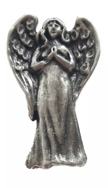Ángel en Oración Hecho a Mano De Peltre Inglés Pin de Solapa