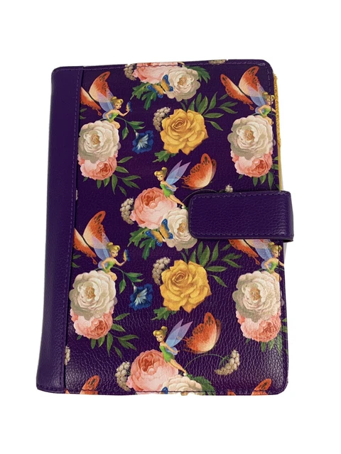 Disney Tinkerbell Purple Floral Ipad Tablet Cover With Packets 5in X 8in