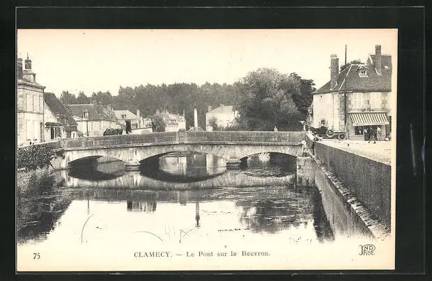 CPA Clamecy, Le Pont sur le Beuvron