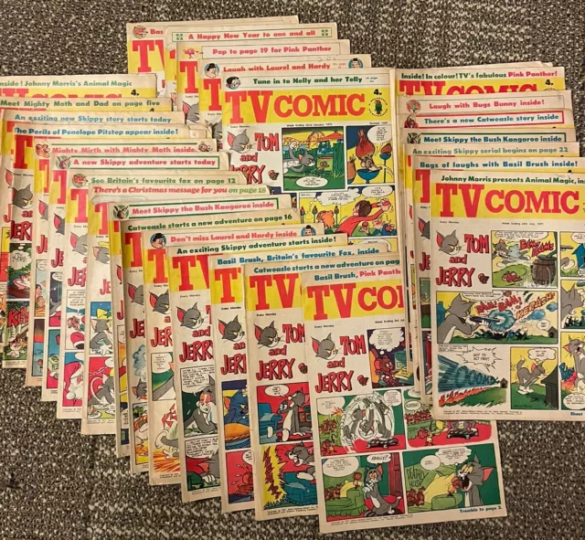 Job Lot 27 Old TV Comic 1971 -1972 Tom & Jerry Tarzan Etc