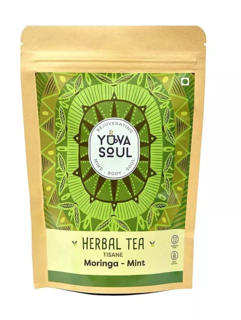 YUVA SOUL Moringa Mint Tea Powder | Aids Weight Loss | Boost immune system | 75g