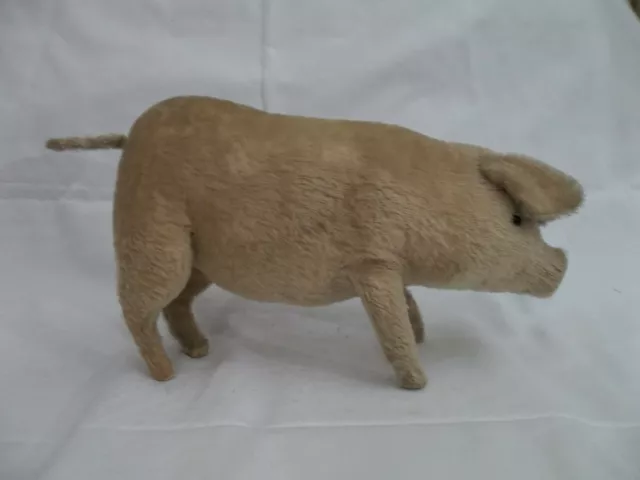 A049	Steiff Schwein, Vorkrieg, L. ca. 34 cm, mit FF-Knopf 2