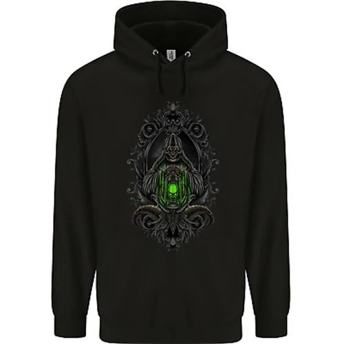 Grim Reaper Gothic Skull Heavy Metal Mens 80% Cotton Hoodie