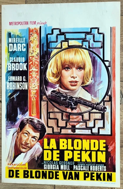 belgian poster BLONDE DE PEKIN, MIREILLE DARC, CLAUDIO BROOK, MITRAILLETTE