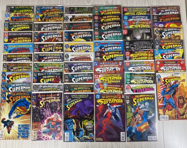 The Adventures of Superman Lot of 56 comics btwn 494-570 DC Comics + 2 Annuals