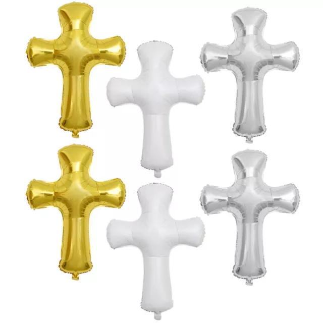 6pcs Cross Foil Balloons for Christmas & Religious Events