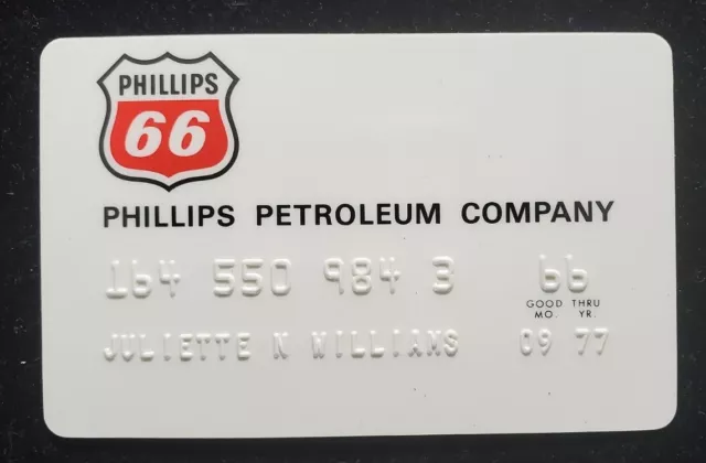 Phillips 66 Petroleum Co. Credit Card exp 1977 our cb1073