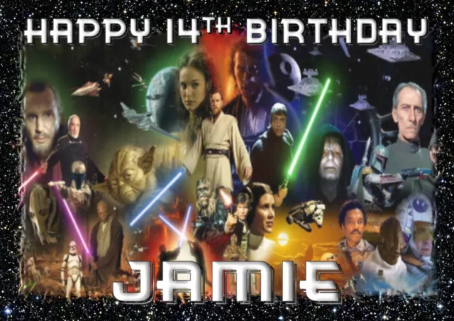 star wars personalised A5 birthday card dad son brother grandson nephew name age