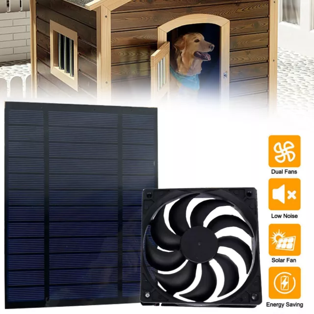 50W Solar Panel Fan Portable Ventilator Exhaust Roof Attic Cooling Air Extractor