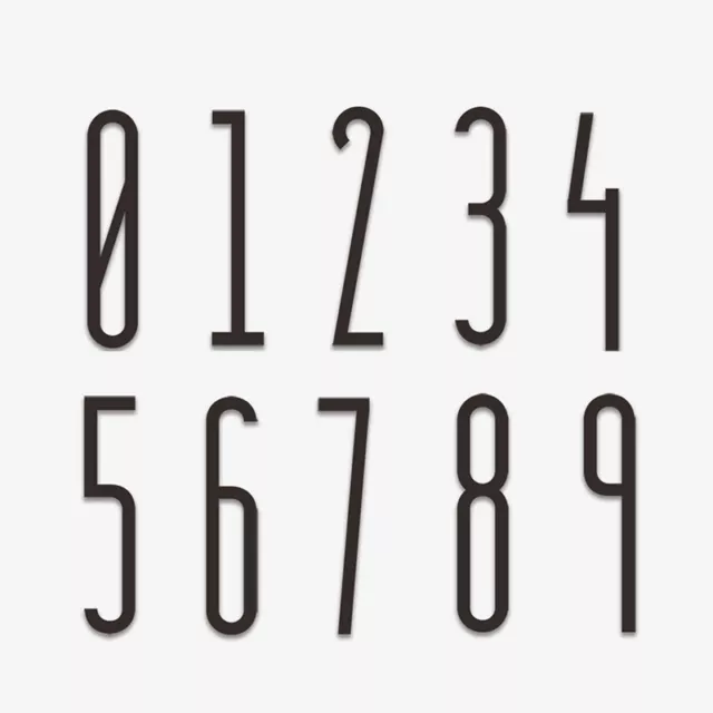 House Door Number 0-9 Sign Plaque Arial Acrylic Floating Address Gate Black DIY