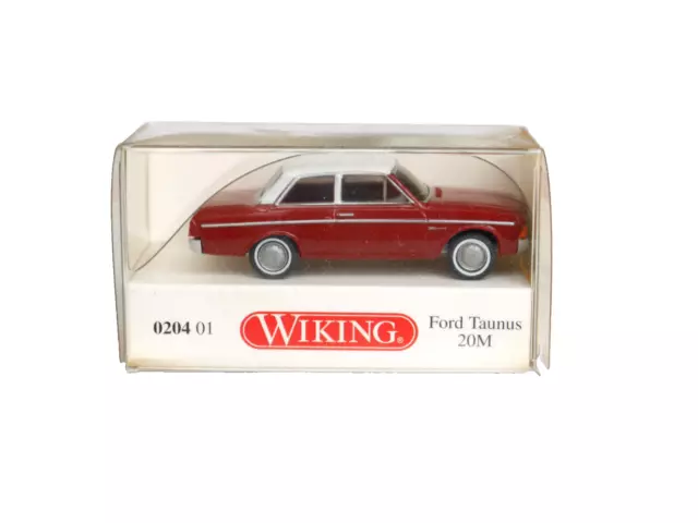 Ford Taunus 20m in rot / weiß red / white, Wiking 0204 01 in 1:87 H0 ovp