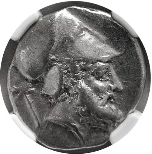 LUCANIA. Metapontum. Circa 340-330 BC. AR Stater. NGC-VF. Bearded head 110