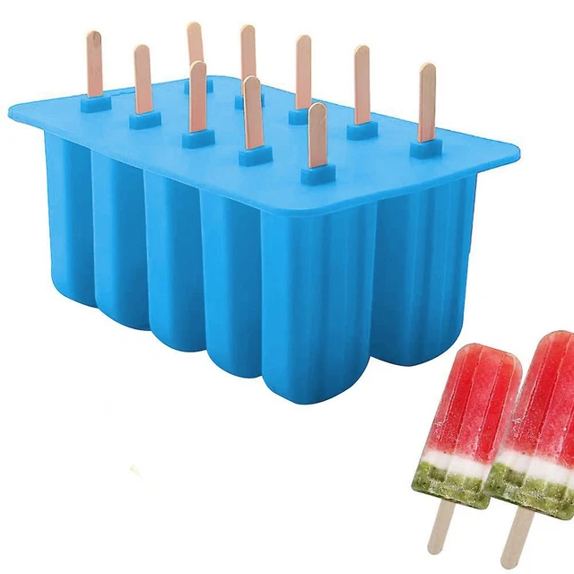 Popsicle Molds Food Grade Silicone Frozen Ice Cream Maker With Wooden Sticks Pop