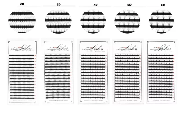 Volume exclusif 16 lignes 2D-6D ventilateurs de volume cils semi-permanents