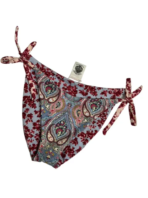 Lucky Brand Women's M Reversible Swim Bikini Bottom Paisley Floral