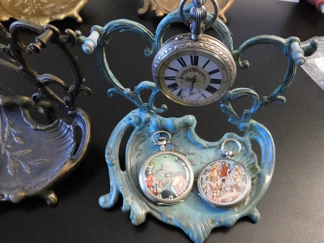 Lot De 2 Coquerets En Acier Poli – Pour Mouvements De Montre Coq, 19e Siècle