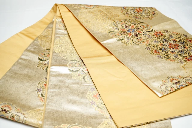 Dear Vanilla Authentic Japanese Silk Fukuro Obi Sash Belt Women's Kimono Vintage