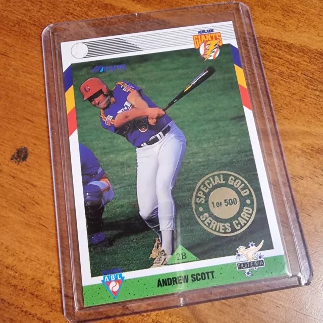 1993 Futera ABL Andrew Scott GOLD SEAL 1/500 Aussie Baseball League - Adelaide