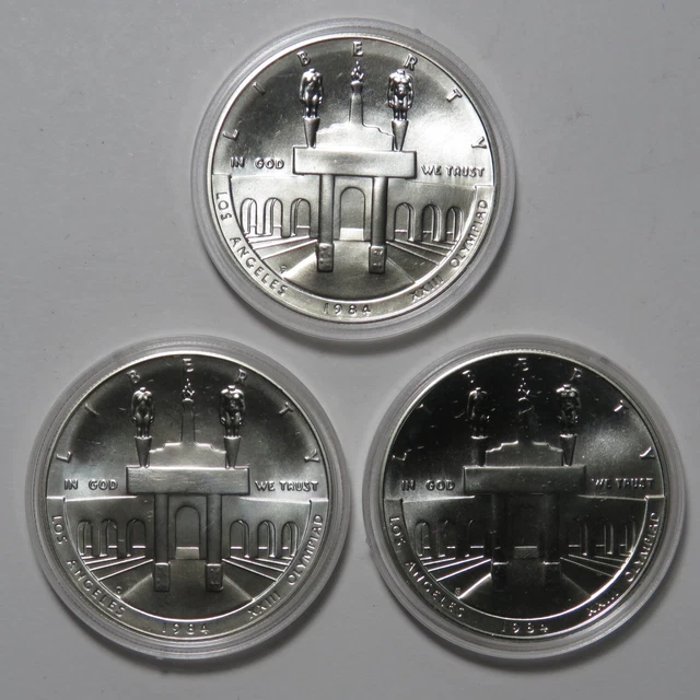 1984 PDS Olympiad Commemorative Silver Dollars - Olympics - Coin & Capsule ONLY