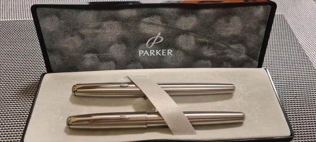 Parure Parker 180 Stylo Plume Et Bille Laque Automnale - Tons Marron Foncé, Occasion