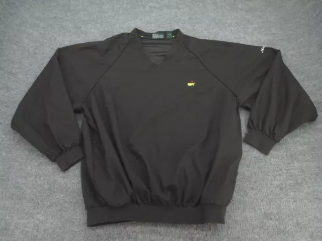 Suéter Masters XL para hombre negro cuello en V manga larga rompevientos pullover para adultos golf