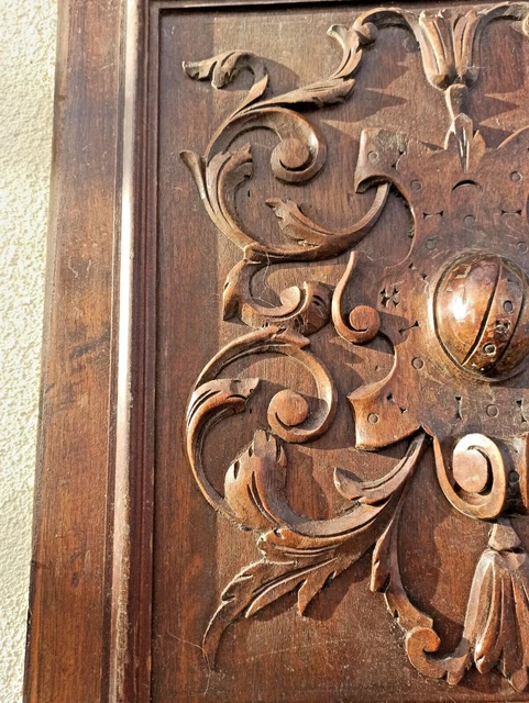 22"  French Antique Architectural Salvage Panel Door Solid Oak 3