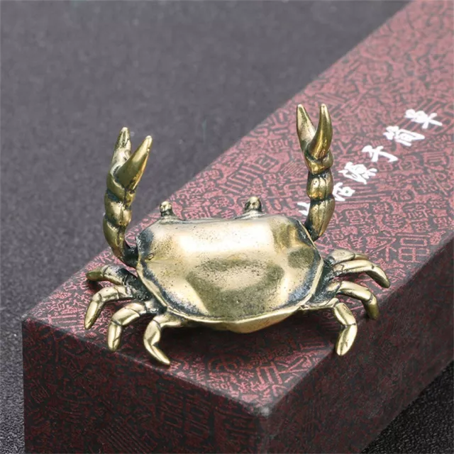 Retro Old Pure Brass Crab Solid Bronze Handicraft Copper Crafts-Ornaments