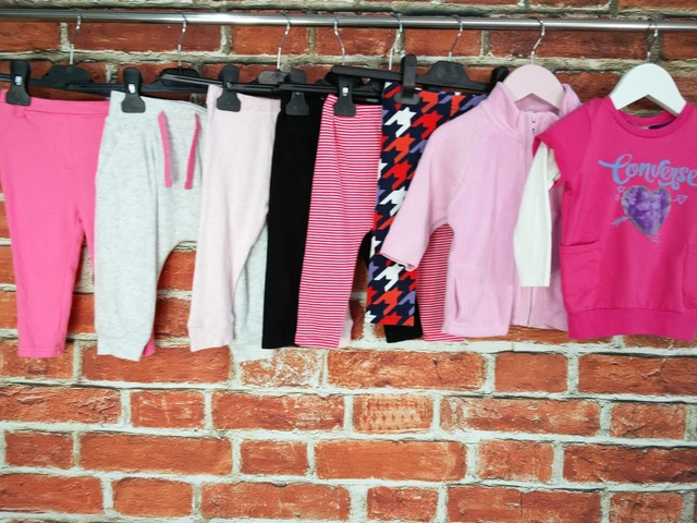 BABY GIRL BUNDLE AGE 9-12 MONTHS NEXT CONVERSE etc LEGGINGS JUMPER JOGGERS 80CM