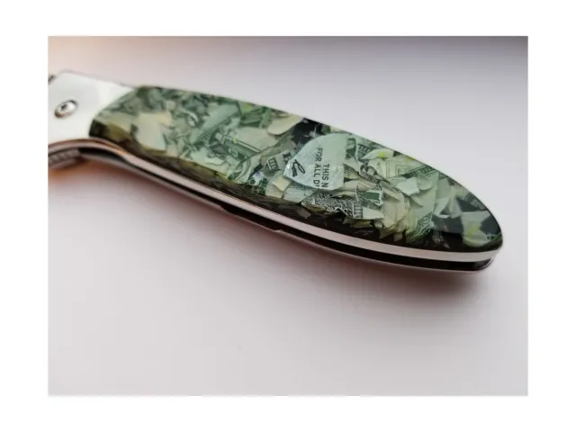 Santa Fe Stoneworks Leek Blade with Crushed Money Handle Pocketknife
