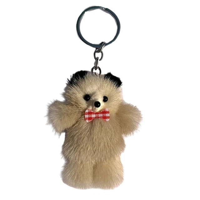 Dolls Bear Pendant Keychain Soft Pendant Keyring for Car Keys Bag Backpack Decor