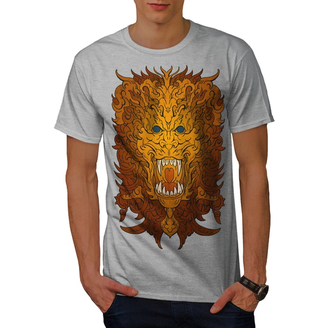 T-shirt Wellcoda Japan Dragon Art da uomo, Legend Graphic Design stampata
