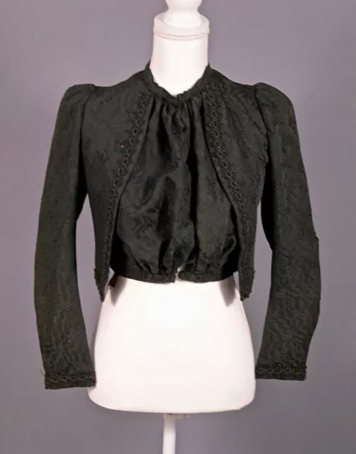 VTG Women's Antique Edwardian Late 1800s / Early 1900s Black Jacket Sz XS