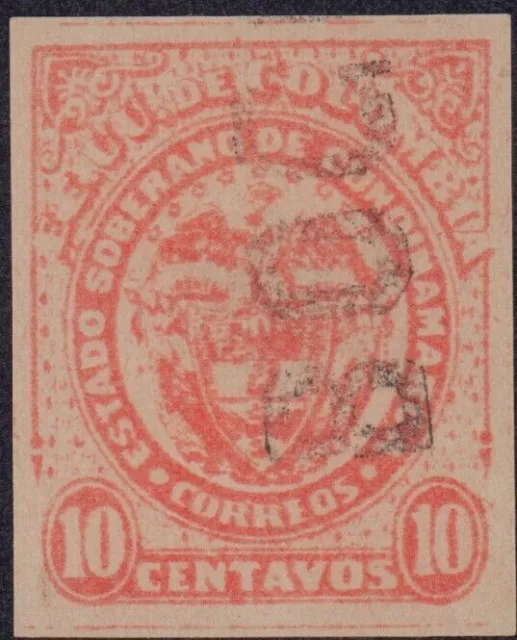 Kolumbien 1877 Cundimaria 10¢ Bogota Stornieren Perfekte Zentrierung