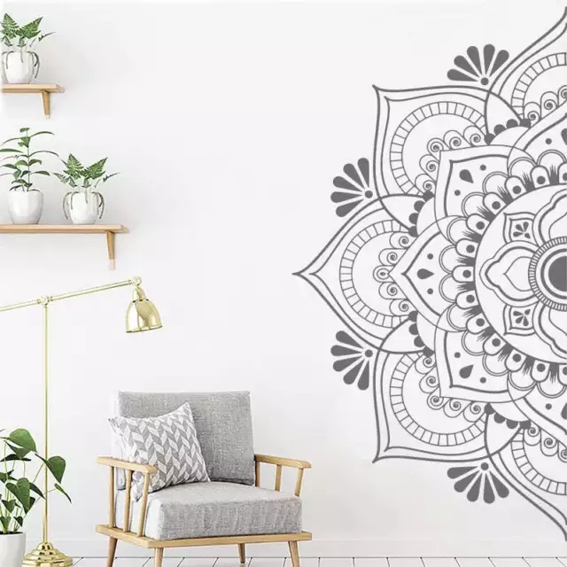 Half Mandala Wall Decal – Vinyl Wall Sticker – Removable Wall Art for Home decor