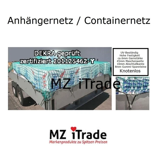 Rete rimorchio rete container senza nodi Dekra testata 200x350 2,0 x 3,5 2 x3,5 45 6