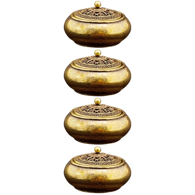 4 Pcs Small Insence Burner Incense Bowl Lid Practical Lightweight