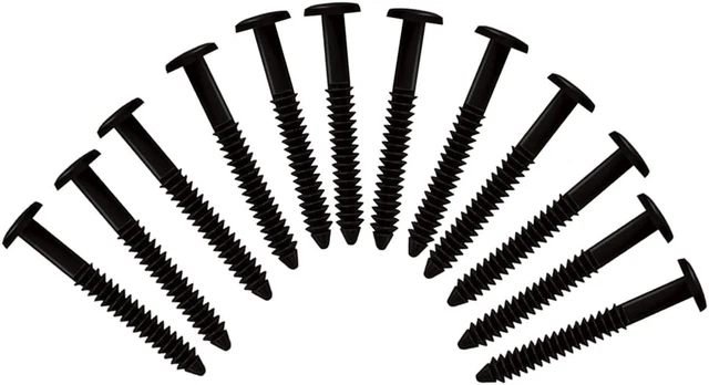 (Black) Pack of 12 Vinyl Shutter Fastener Spike Loks for Installing Decorative E