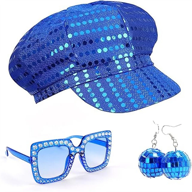70er Jahre Disco Set - Pailletten Hut & Sonnenbrille Für Mottopartys